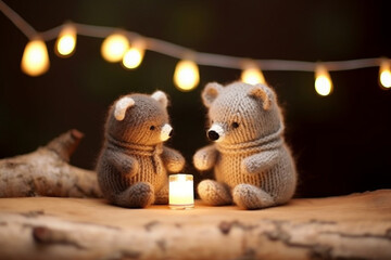 handmade knitted baby bear teddy toy
