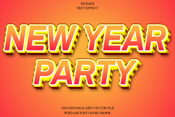New Year Party Editable Text Effect Emboss Gradient Style