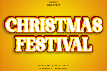 Christmas Festival Editable Text Effect Emboss Gradient Style