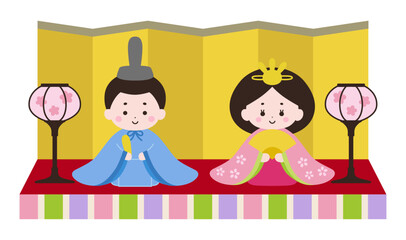 かわいいひな祭りのベクターイラスト