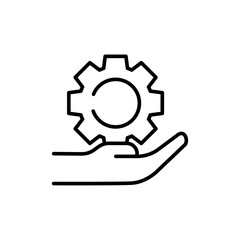 Settings outline icons, minimalist vector illustration ,simple transparent graphic element .Isolated on white background