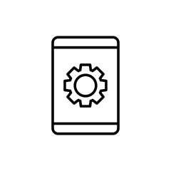 Mobile setting outline icons, minimalist vector illustration ,simple transparent graphic element .Isolated on white background