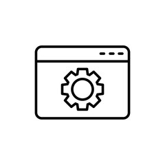 Website maintenance outline icons, minimalist vector illustration ,simple transparent graphic element .Isolated on white background