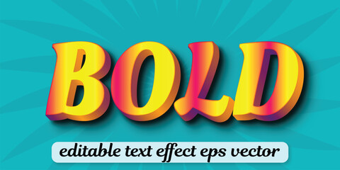 Bold 3d Text Effect Editable 3D Style eps vector