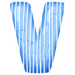 V alphabet ,The blue letter and have white stripes. alphabet png clipart.