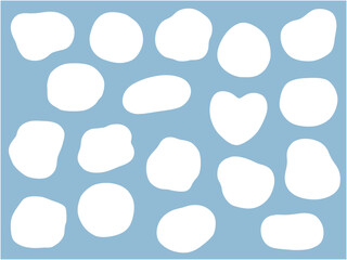 ゆるい楕円形フレームのベクターイラストセット