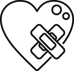 Sick heart person icon outline vector. Pain impact. Unhealthy palpitating impact