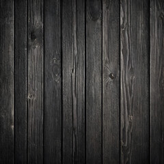 Dark gray wood background. Old shabby wooden planks. Black grunge background. Long banner with vintage planks texture