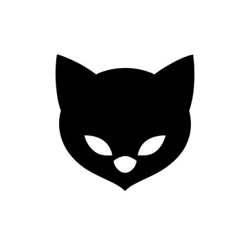 cute cat face logo design