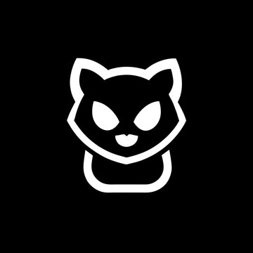 cute cat face logo design