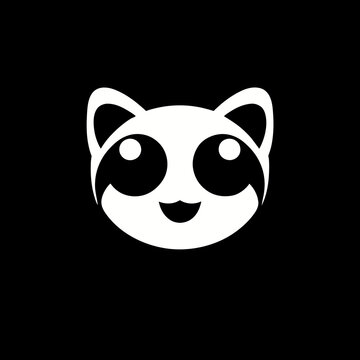 cute cat face logo design