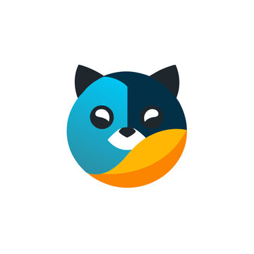 cute cat face logo design