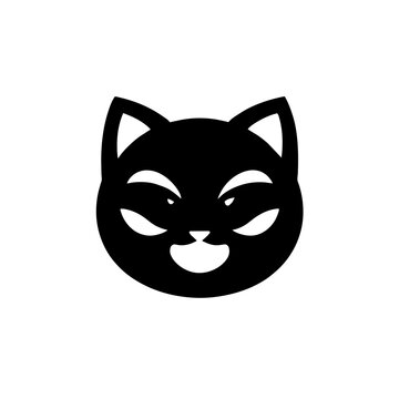 cute cat face logo design