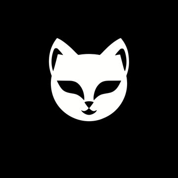 cute cat face logo design