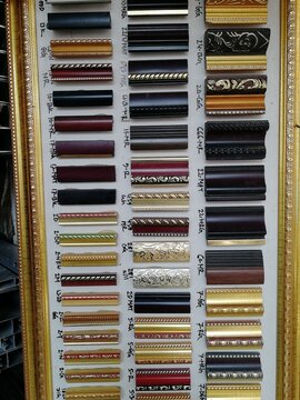 Wooden frame moldings design for interior decoration, frame border, furniture corner finishing. Collection of antique mouldings inspired by vintage and retro concept for home decor, wall covering etc