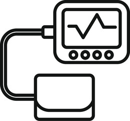 Cardiac home monitor device icon outline vector. Pain heart. Impact disease