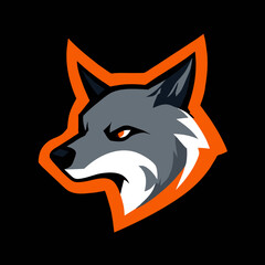 Obraz premium wolf head flat logo design