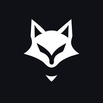 wolf head flat logo design