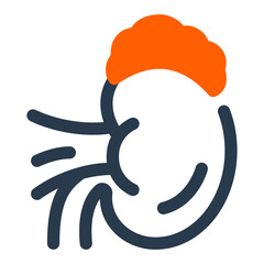 Adrenal Glands Vector Icon Illustration