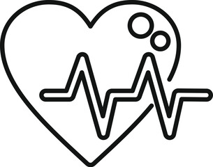 Heart rate beat icon outline vector. Healthy person. Impact aged body
