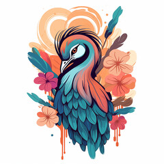 Obraz premium bird with flowers