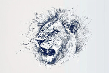 drawing a lion stroke style - obrazy, fototapety, plakaty