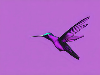 Obraz premium fliegender abstrakter lila Kolibri