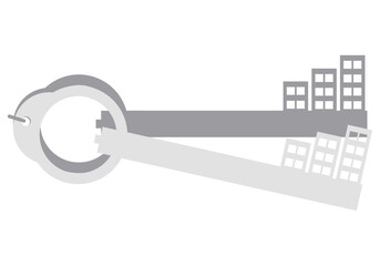 Silver Real Estate Icon Isolated on White