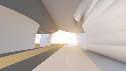 Fototapeta premium Abstract architecture background arched interior 3d render