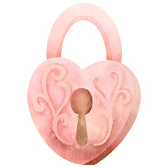 Watercolor vintage key