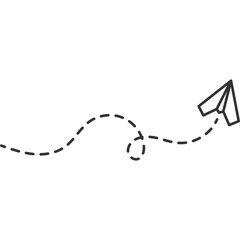 Paper Plane Dotted Line