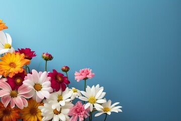 composition of colorful blooms with copy space minimalist theme background generative ai