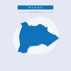 Vector illustration vector of Burke map Georgia
