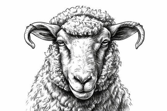 drawing a sheep doodle style