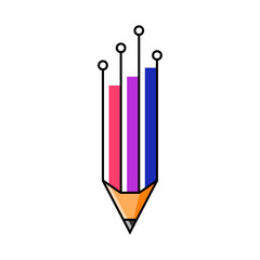 Digital Pencil Vector Logo Design Template