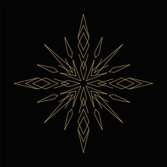golden crystal ice snowflake logo vector