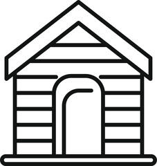 Dog outdoor house icon outline vector. Space kennel. Creature rope
