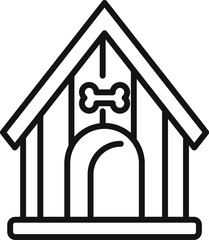 Refuge dog house icon outline vector. Canine kennel. Twine covering
