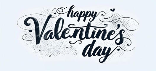 Valentine's Day calligraphy against sprinkled background. Romantic celebration.