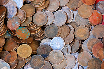 Old coins Background, currency, Ancient coins.