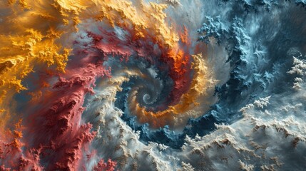  an image of a swirl of fire in the middle of the sky with a blue and red swirl in the middle of the sky.