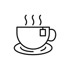 Tea cup outline icons, minimalist vector illustration ,simple transparent graphic element .Isolated on white background
