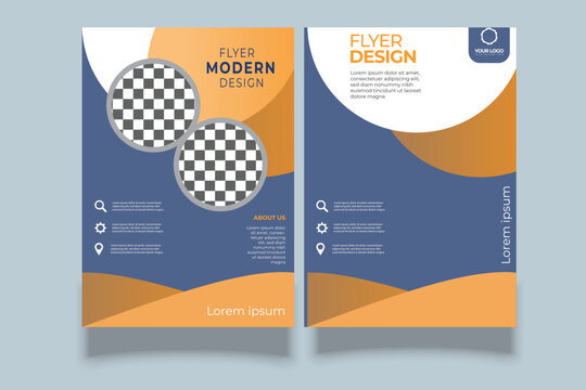 Corporate business flyer design and digital marketing agency brochure cover template with photo Free Vector eps 10 