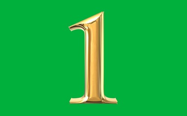 Text art of number 1 with best font of text, Number illustration with green background 