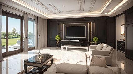 living room with fireplace