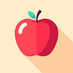 flat illustration of an apple