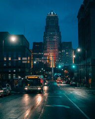 Buffalo City Hall at night in Buffalo, New York