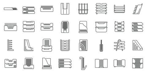 Foto op Plexiglas Paper tray icons set outline vector. Office rack storage. File work © anatolir