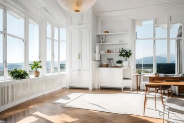 white cabinet and lamp beautiful view