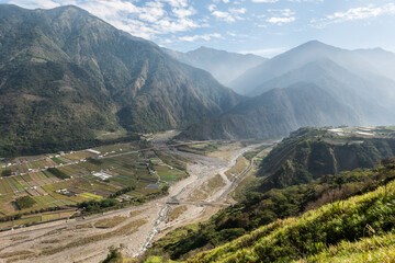 landscape of village in a valley